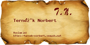 Ternák Norbert névjegykártya