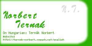 norbert ternak business card